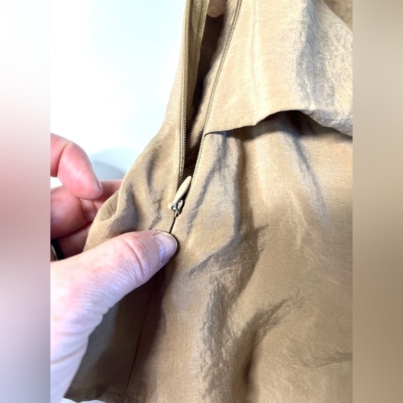 ZARA gathered Shirt Light Brown Large - Picture 8 of 9